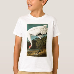 Whooping Kran-John James Audubon-Vögel von Amerik T-Shirt