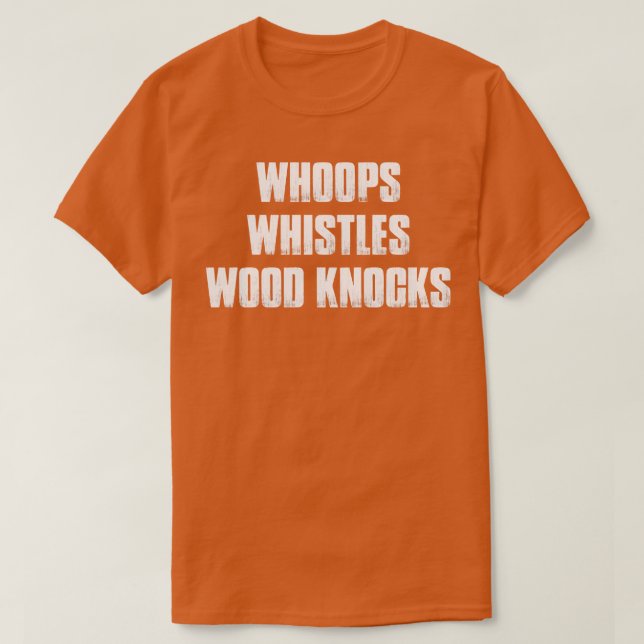 Whoops pfeift Holzknöpfe T-Shirt (Design vorne)