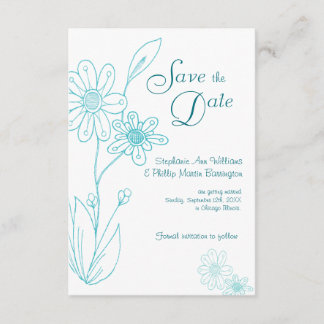 Whoopsie Daisy Simple Aqua Blue Save the Date Einladung