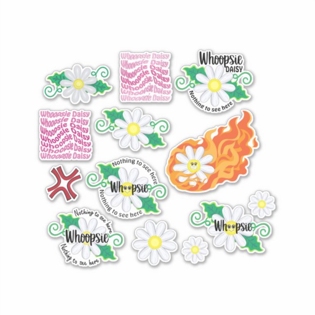 Whoopsie Daisy Sticker Set (Vorderseite)
