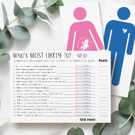Who's Most Likely To Couple Baby Shower Game Card Einladung