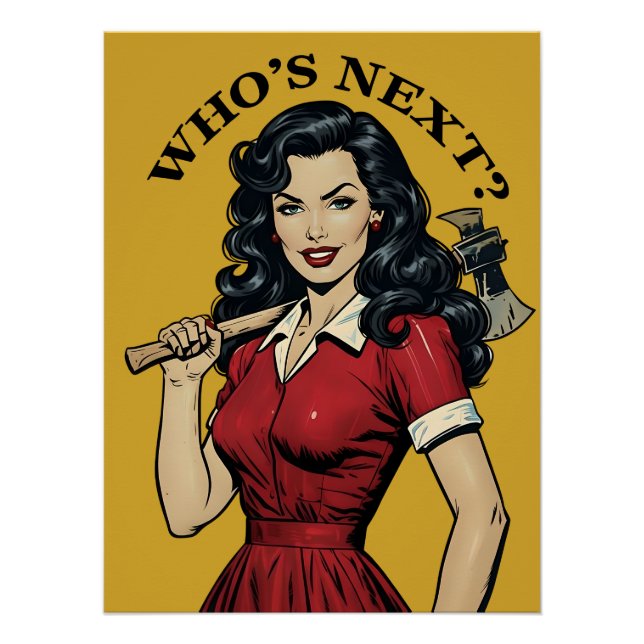 "Who's Next?' Killer-Hausfrau-Plakat Poster (Vorderseite)