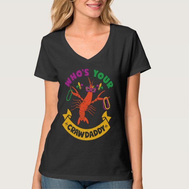 Who's Your Crawdaddy Crawfish Jester Beads  Mardi  T-Shirt (Vorderseite)
