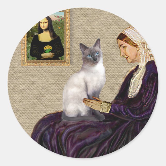 Whsitlers Mother - Blue Point Siamese cat Runder Aufkleber (Vorderseite)