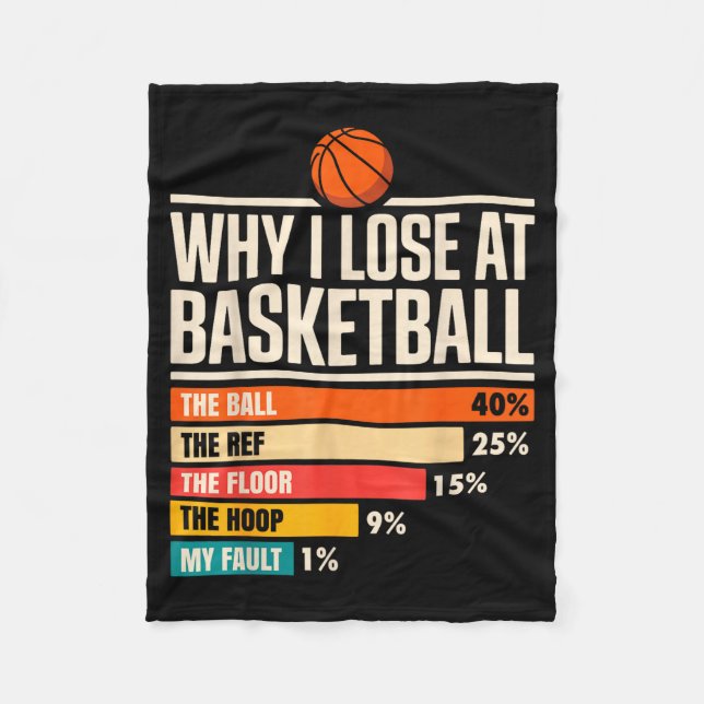 Why I Always Miss Funny Chart Basketball Hoop  Fleecedecke (Vorderseite)