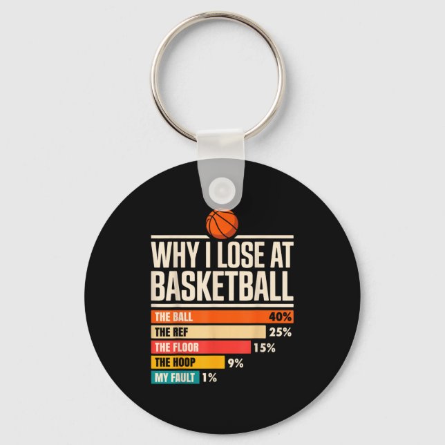 Why I Always Miss Funny Chart Basketball Hoop  Schlüsselanhänger (Vorderseite)