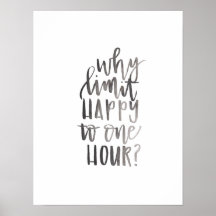 Why Limit Happy to One Hour - Bar Cart Art
