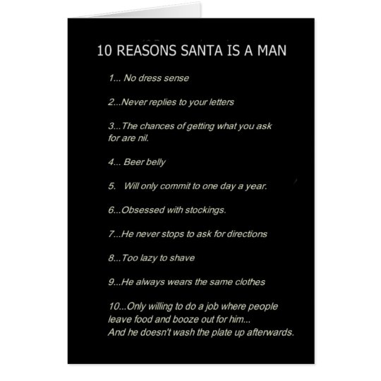 *WHY SANKT IST EIN MAN* ERWACHSENER WEIHNACHTSSpaß Karte