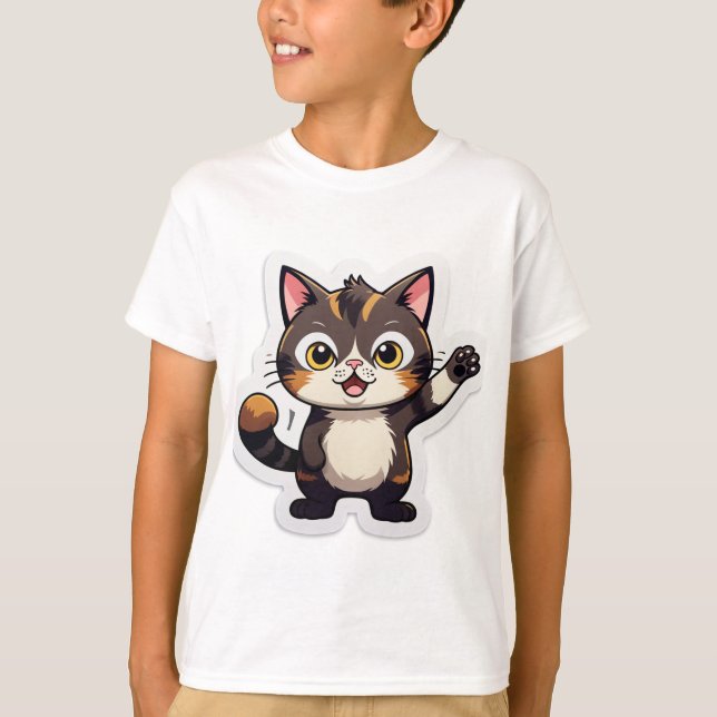 Why So Silent? – Confused Cat Sticker T-Shirt (Vorderseite)