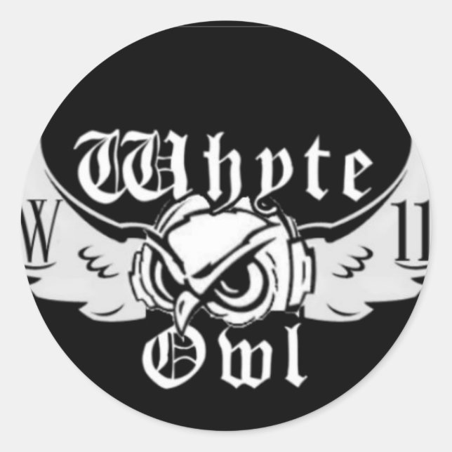 Whyte Owl Logo rund Aufkleber (Vorderseite)