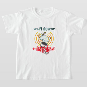 Wi-Fi runter? Gehirn oder Signal? Wi-Fi nach unten T-Shirt