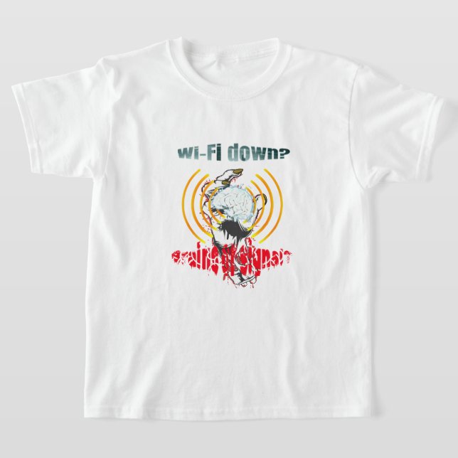 Wi-Fi runter? Gehirn oder Signal? Wi-Fi nach unten T-Shirt (Ablage )