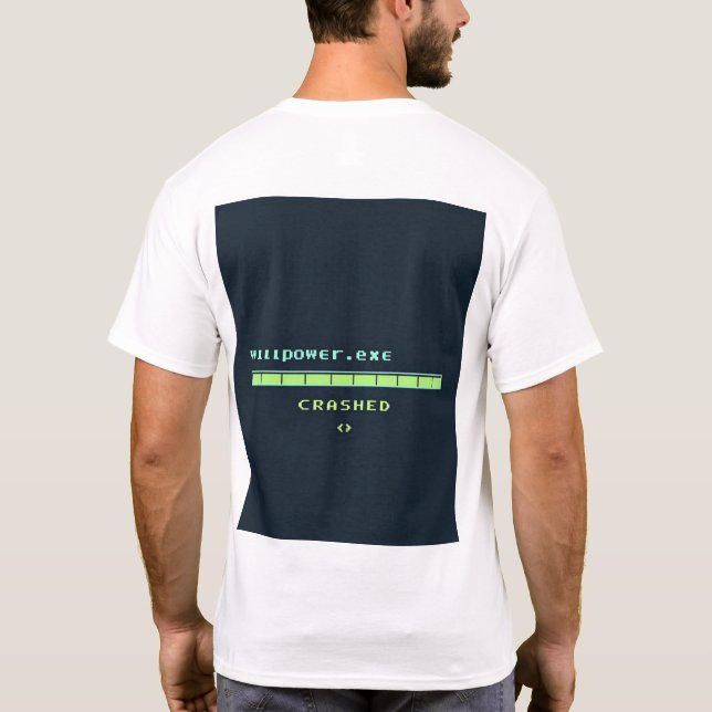 Wi-Fi vs Willpower – Funny Tech T-Shirt (Rückseite)