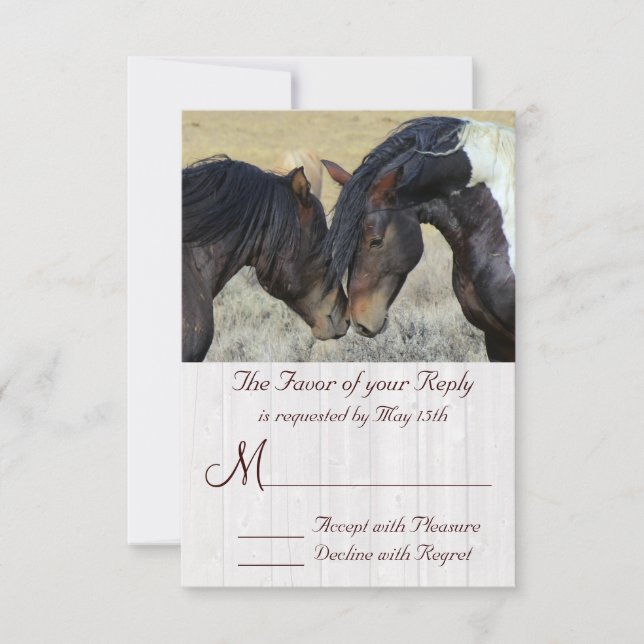 WI-ld Mustang Horse Wedding Cartes RSVP (Devant)