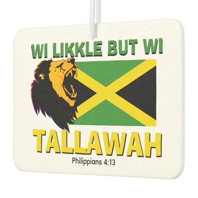 WI LIKKLE, ABER WI TALLAWAH Jamaika Autolufterfrischer (Links)