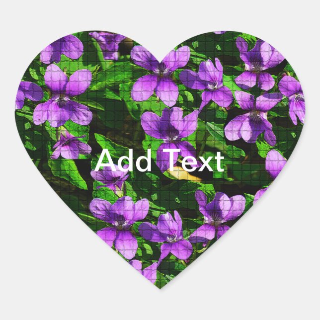 WI Staat Blume Wood Violet Mosaik Herz-Aufkleber (Vorderseite)