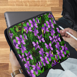 WI Staat Blume Wood Violet Mosaik Laptopschutzhülle