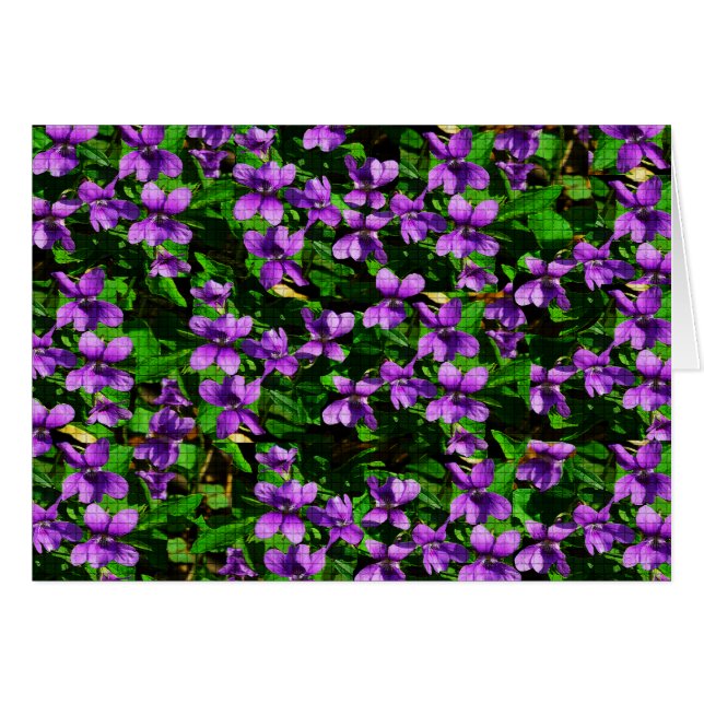 WI Staat Blume Wood Violet Mosaik Muster (Vorderseite (Horizontal))