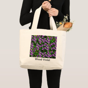 WI Staat Blume Wood Violet Mosaik Muster Jumbo Stoffbeutel