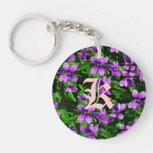 WI State Flower Bois Violet Mosaïque Monogramme