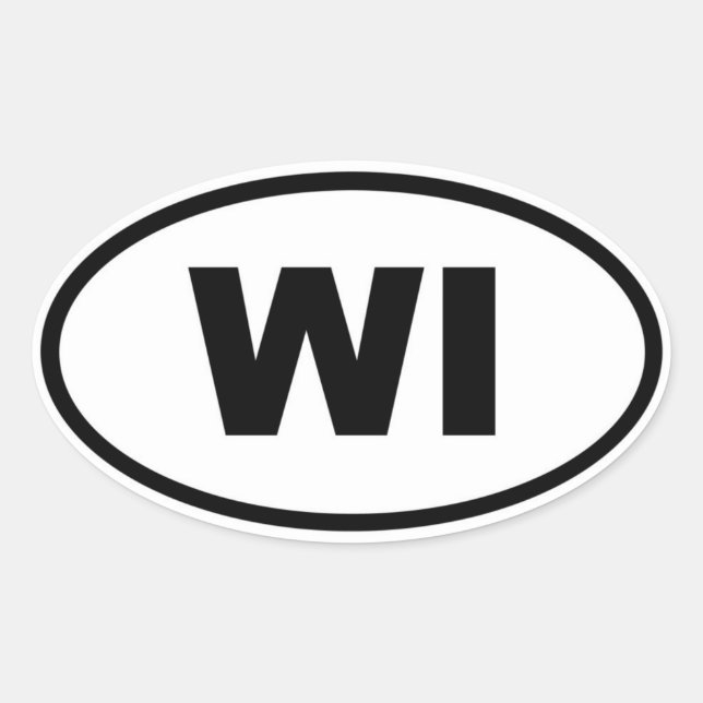 WI Wisconsin Ovaler Aufkleber (Vorderseite)