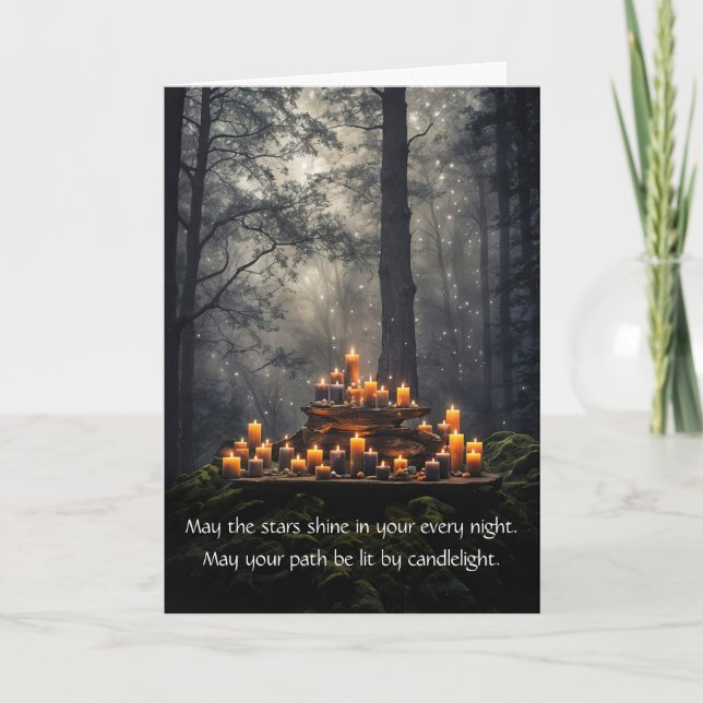 Wicca Pagan Inspiriert Mystical Birthday Karte (Vorderseite)