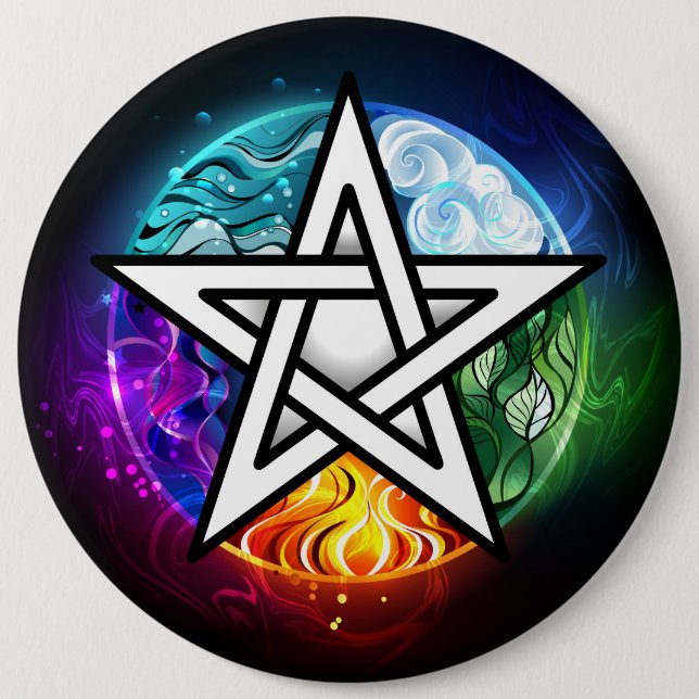 Wicca-Pentagramm Button (Vorderseite)
