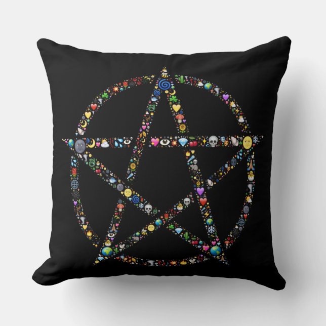 Wicca-Pentagramm Kissen (Vorderseite)