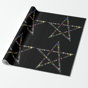 Wicca-Pentagramm-Packpapier Geschenkpapier