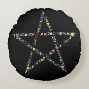 Wicca-Pentagramm Rundes Kissen