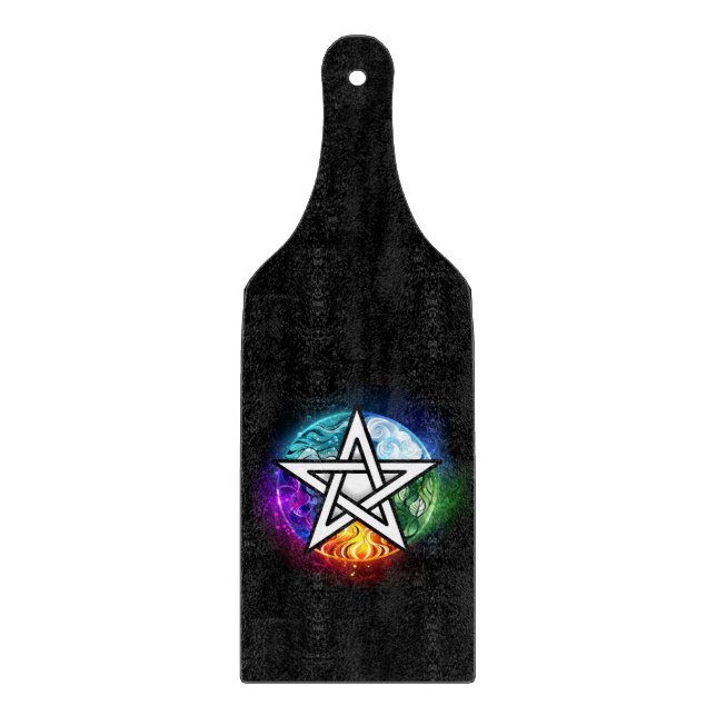 Wicca-Pentagramm Schneidebrett (Vorderseite)