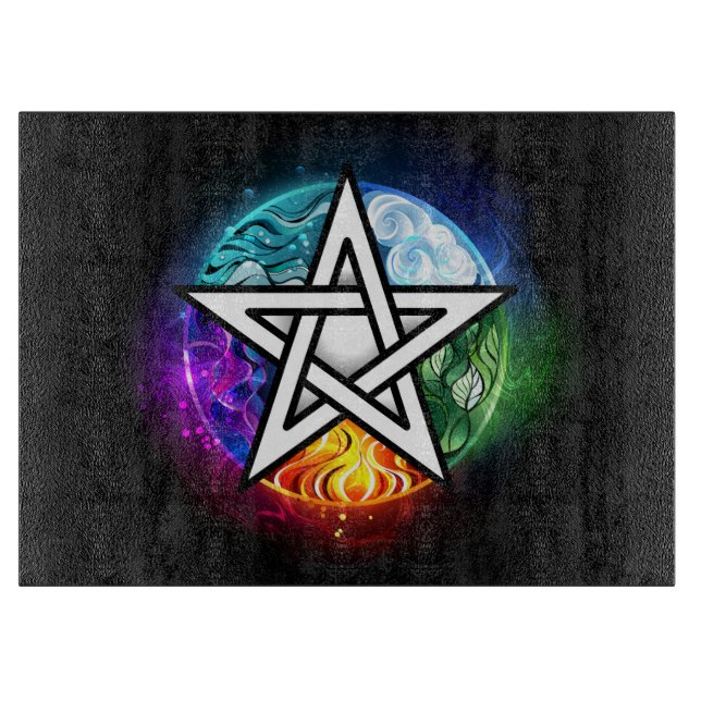 Wicca-Pentagramm Schneidebrett (Vorderseite)