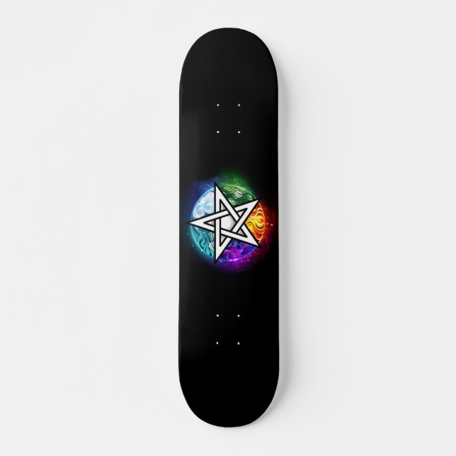 Wicca-Pentagramm Skateboard (Vorne)