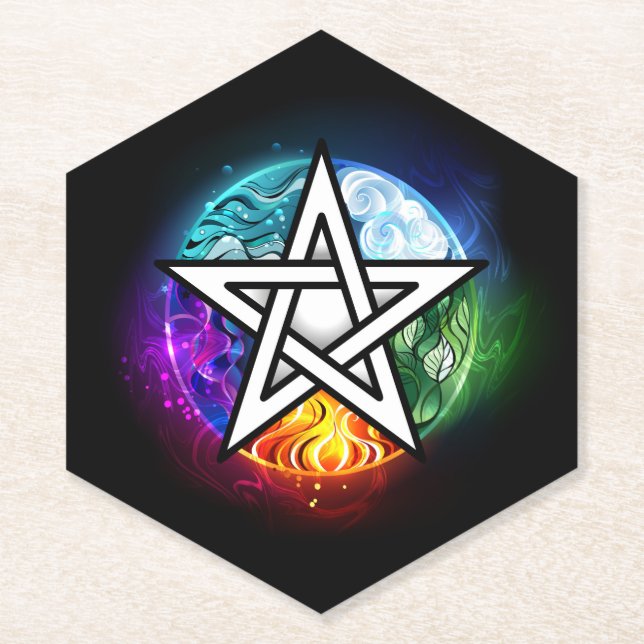 Wicca-Pentagramm Untersetzer (Vorderseite)