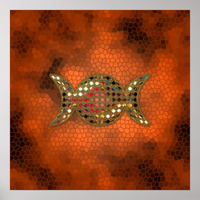 Wicca Triple Goddess Bijou Vitrail Poster (Devant)