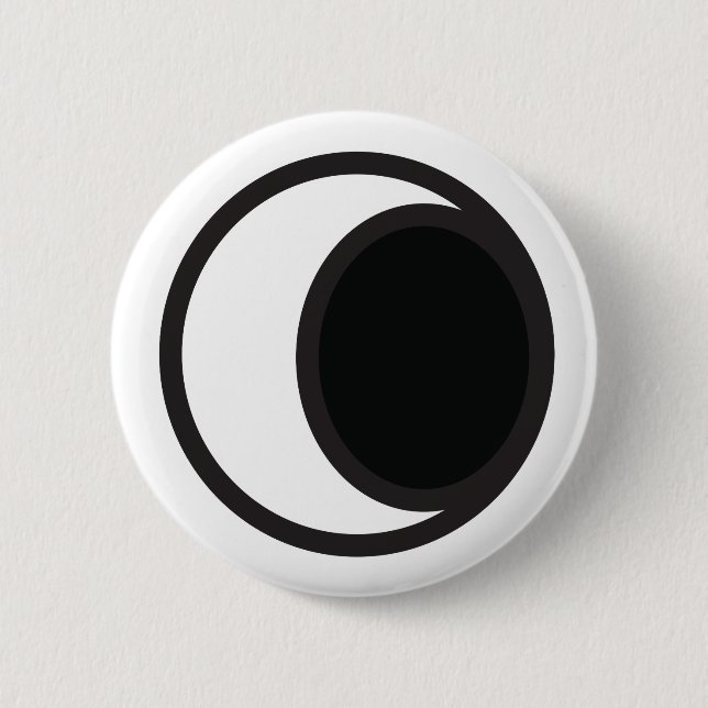 Wiccan abnehmendes Mond-Symbol Button (Vorderseite)