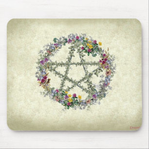 Wiccan Blume Wreath-Mausunterlage Mousepad