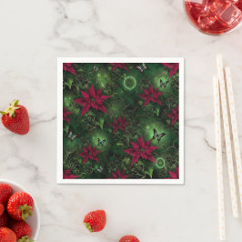 Wiccan Enchanted Forest Poinsettia Decoupage Serviette