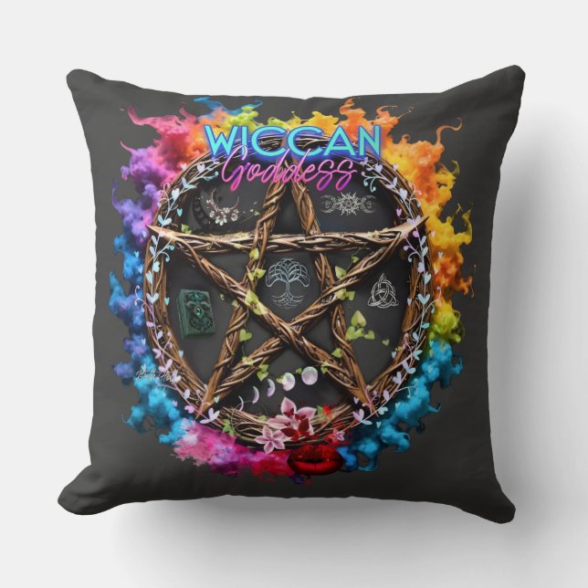 Wiccan Goddess T - Shirt Kissen (Vorderseite)