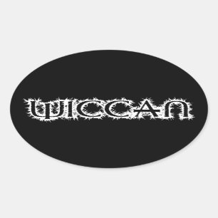 wiccan ovaler aufkleber