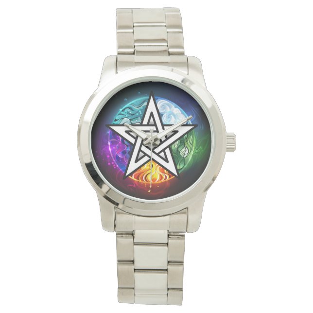 Wiccan pentagram armbanduhr (Vorderseite)