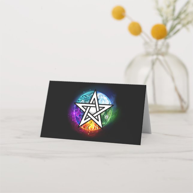 Wiccan pentagram platzkarte (Vorderseite)