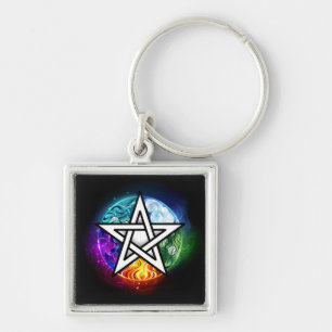 Wiccan pentagram schlüsselanhänger