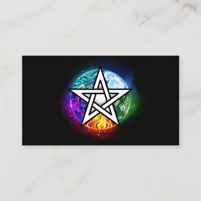 Wiccan pentagram visitenkarte (Vorderseite)