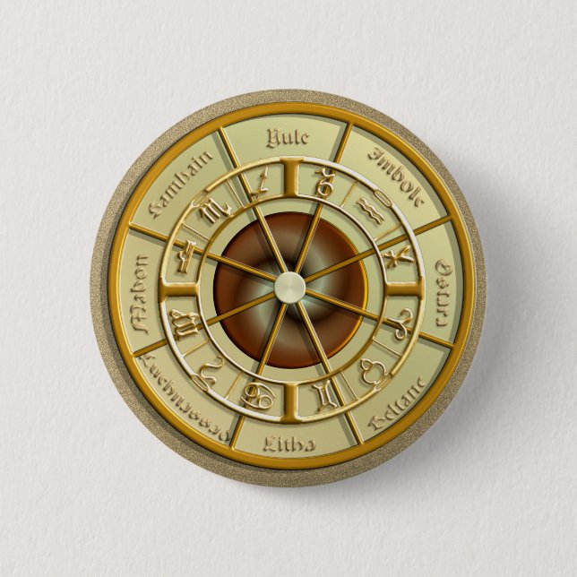 Wiccan Rad des Jahres Button (Vorderseite)