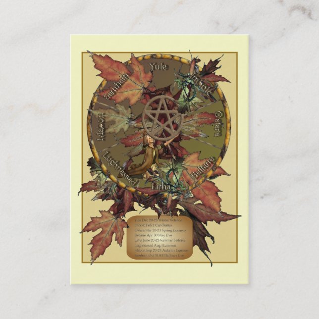 Wiccan Rad mit Pentagramm-Visitenkarte Visitenkarte (Vorderseite)
