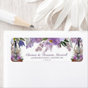 Wiccan Rite of Union Purple Floral Return Address