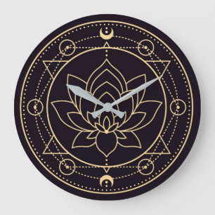 Wiccan Symbols Große Wanduhr