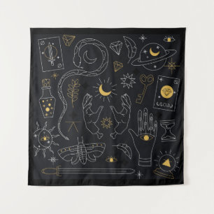 Wiccan Symbols Wandteppich