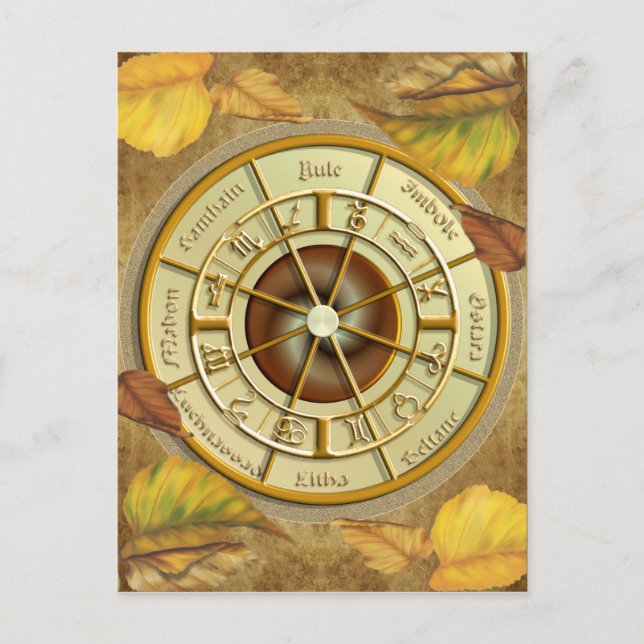 Wiccan Wheel of the Year Carte postale (Devant)